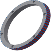64 pair of poles 1 Track encoder ring Radial reading for magnetic encoder